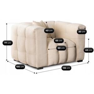 FOTOLIU ELEGANT, ARTIM MEBLE, MATERIAL TEXTIL SI LEMN, CULOARE CREM, STIL MODERN - Img 8