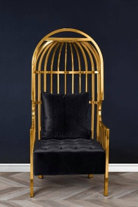 FOTOLIU EXCLUSIVIST LORD I, NEGRU/AURIU, TAPITERIE DIN CATIFEA, STIL MODERN B2