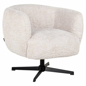 FOTOLIU PIVOTANT ESTELLE, CREM/NEGRU, TAPITERIE DIN TEXTIL PLUSAT SI PICIOR DIN METAL, STIL MODERN, RICHMOND INTERIORS