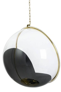 FOTOLIU SUSPENDAT BUBBLE, NEGRU/TRANSPARENT/AURIU, DIN ACRIL SI CATIFEA, STIL MODERN - Img 3