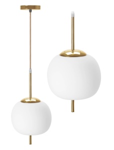 Lampa DE TAVAN SUSPENDABILA din sticla Sfera alb Auriu APP669-1CP
