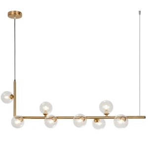 Lampă suspendată Bile de sticlă aurie 8 buc APP615-8CP