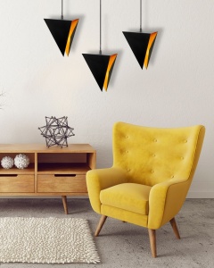 LAMPĂ TRIANGULARĂ GEOMETRICĂ TRIPLE NEGRU APP254-3CP - Img 3