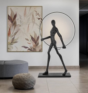 LAMPADAR EXCLUSIVIST 218CM, HUMAN ROUND, FIBRA DE STICLA SI LED