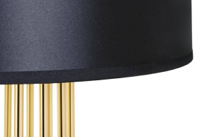 LAMPADAR HOLMES STRAIGHT, AURIU/NEGRU, DIN OTEL CARBON SI TEXTIL SATINAT, STIL MODERN - Img 4