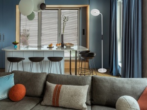 LAMPADAR VOLTA, CU TELECOMANDA 172 CM, ALB/OPAL, DIN METAL SI ACRIL, STIL MODERN - Img 2