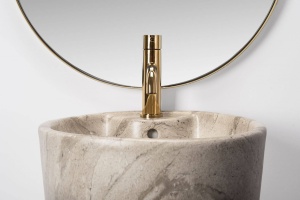 LAVOAR DE PODEA BLANKA, NATURAL, 84 CM, EFECT DE PIATRA MATA, DIN CERAMICA, CALITATE SUPERIOARA - Img 2