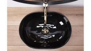 LAVOAR REA AMELIA, NEGRU, 48 CM, DIN CERAMICA, CALITATE SUPERIOARA - Img 4