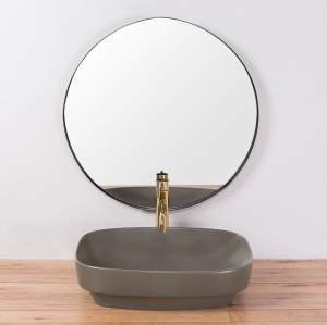 LAVOAR REA GIZEL, 50CM, GRI, DESIGN MODERN, MONTAJ PE BLAT, CALITATE SUPERIOARA, REA