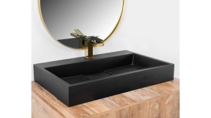 LAVOAR REA GOYA, NEGRU MAT, 100 CM, DIN CONGLOMERAT, CALITATE SUPERIOARA