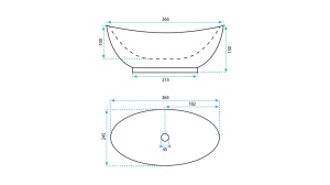 LAVOAR REA KATE, ALB, 36,5 CM, DIN CERAMICA, CALITATE SUPERIOARA - Img 6