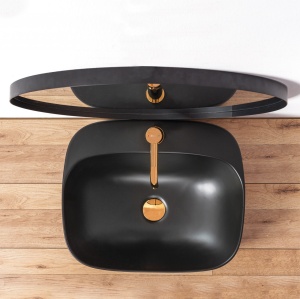 LAVOAR REA LUIZA, 50CM, NEGRU MAT, MONTAJ PE BLAT, DESIGN DEOSEBIT, CALITATE SUPERIOARA, REA - Img 5