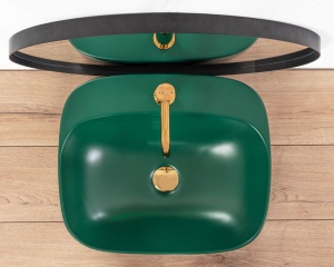 LAVOAR REA LUIZA, 50CM, VERDE MAT, MONTAJ PE BLAT, DESIGN DEOSEBIT, CALITATE SUPERIOARA, REA - Img 5