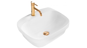 LAVOAR REA MARIKA, 50CM, ALB, DESIGN MODERN, MONTAJ PE BLAT, CALITATE SUPERIOARA, REA - Img 4