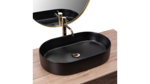 LAVOAR REA NADIA, 61 CM, NEGRU MAT, DIN CERAMICA, CALITATE SUPERIOARA