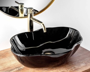 LAVOAR REA PEARL, NEGRU, 51,5 CM, DIN CERAMICA, CALITATE SUPERIOARA - Img 4