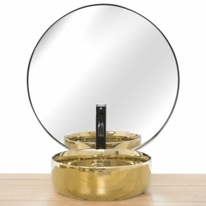 LAVOAR REA SAMI, GOLD, 36CM, AURIU, MONTAJ PE BLAT, DIN CERAMICA, CALITATE SUPERIOARA, REA - Img 2