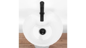 LAVOAR STATIV HOPE, 84 CM, ALB, DIN CERAMICA, CALITATE SUPERIOARA - Img 5
