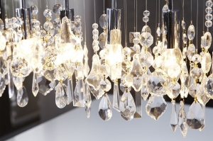 LUSTRA 9 FLAMES, DIAMONDS 124CM, DESIGN MODERN - Img 4