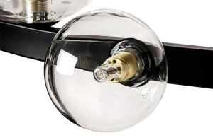 LUSTRA ALURE, NEGRU/TRANSPARENT, DIN METAL SI STICLA, STIL MODERN, B2 - Img 4
