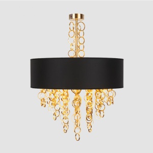 LUSTRA BLACK GOLD APP638-3CP, 45 cm, NEGRU AURIU, DIN METAL, PLASTIC SI TEXTIL, STIL MODERN, TU - Img 2