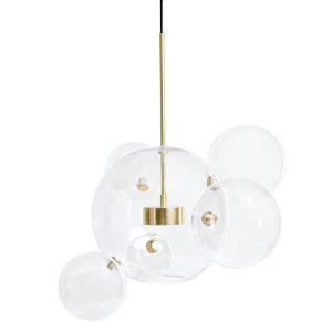 LUSTRA CAPRI 6, DIN METAL SI STICLA, AURIU/TRANSPARENT, STIL MODERN, B2 - Img 2