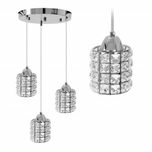 LUSTRA CRYSTAL SILVER APP729-3CPR, 25X90, ARGINTIU, DIN METAL CROMAT SI CRISTALE, STIL MODERN, TU