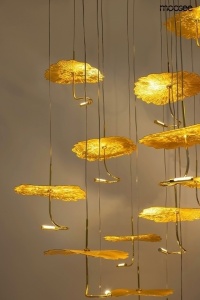 LUSTRA LEAFS DISC AURIE, CONFECTIONATA DIN METAL, STIL MODERN - Img 3