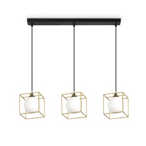 LUSTRA LINGOTTO SP3 SINGLE, ALAMA/NEGRU MAT, DIN METAL SI STICLA, STIL MODERN