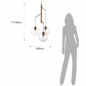 LUSTRA MODERNA, ALYCIA E, COD 4936, STIL MODERN, REALIZAT DIN METAL SI STICLA - Img 6