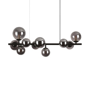 LUSTRA PERLAGE SP10, NEGRU MAT/FUMURIU, DIN METAL SI STICLA, STIL MODERN