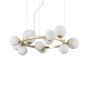 LUSTRA PERLAGE SP11, ALAMA/ALB, DIN METAL SI STICLA, STIL MODERN