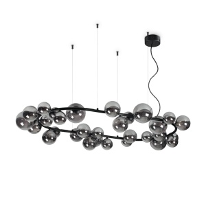 LUSTRA PERLAGE SP30, NEGRU MAT/FUMURIU, DIN METAL SI STICLA, STIL MODERN