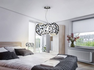 LUSTRA/PLAFONIERA NARISA, 47 CM, CROM/OPAL, DIN METAL SI ACRIL, STIL MODERN - Img 2