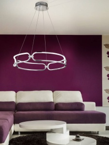 LUSTRA/PLAFONIERA SCHULLER, COLETTE, 60CM, CROM/OPAL, DIN ALUMINIU SI SILICON, STIL MODERN