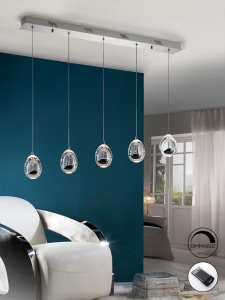 LUSTRA/PLAFONIERA SCHULLER, ROCIO, CU TELECOMANDA, 96 CM, CROM/TRANSPARENT, DIN STICLA SI METAL, STIL MODERN