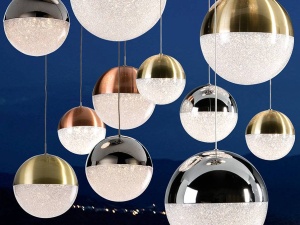 LUSTRA/PLAFONIERA SPHERE, CONECTARE BLUETOOTH, 160/350 CM, CROM/ALAMA/CUPRU/TRANSPARENT, DIN METAL SI POLICARBONAT, STIL MODERN - Img 4