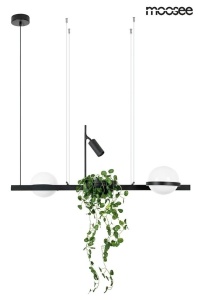 LUSTRA PLANT NEAGRA, CONFECTIONATA DIN METAL SI STICLA ELIPTICA, STIL MODERN - Img 2