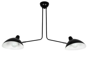 LUSTRA RAVEN 2, ALB MAT SI NEGRU MAT, DIN METAL, STIL INDUSTRIAL