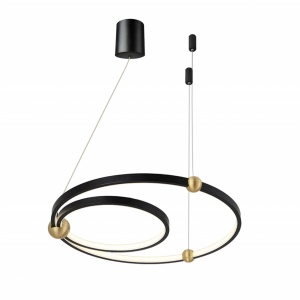 LUSTRA RING CU TELECOMANDA APP692-30-50, 50x50 cm, NEGRU SI AURIU, DIN METAL DE INALTA CALITATE, STIL MODERN, TU - Img 2