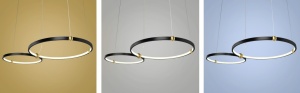 LUSTRA RING CU TELECOMANDA APP763-30-50, 80x50 cm, NEGRU SI AURIU, DIN METAL DE INALTA CALITATE, STIL MODERN, TU - Img 7
