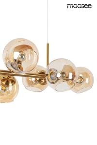 LUSTRA ROMEO GOLD AURIU/CHIHLIMBAR,, CONFECTIONATA DIN OTEL SI STICLA, STIL MODERN - Img 3