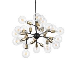 LUSTRA SPARK SP24, NEGRU/ALAMA, DIN METAL SI STICLA, STIL MODERN