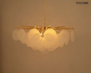 LUSTRA SUONO 80, AURIE, CONFECTIONATA DIN METAL SI STICLA, STIL MODERN