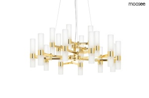 LUSTRA TUBS 18, GOLD, CONFECTIONATA DIN METAL SI STICLA, STIL MODERN