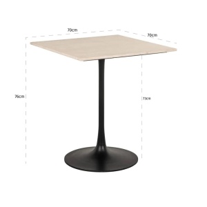 MASA BISTRO TAVOLO, BEJ, 70 CM, 8856, CONFECTIONATA DIN METAL SI MARMURA, STIL MODERN - Img 4