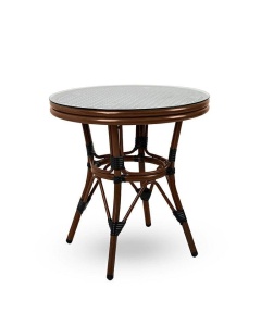 MASA CAFENEA INTERIOR/EXTERIOR, PARIS LIVING 60CM, RATAN SI STICLA, DESIGN MODERN, KH