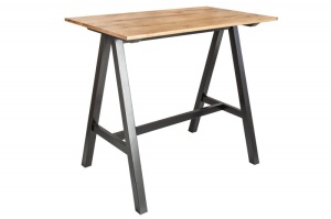 MASA DE BAR, CASTEL 120CM, DIN METAL SI BLAT DIN LEMN DE STEJAR, COD 39722 - Img 6