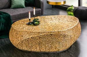 MASA DE CAFEA DEOSEBITA 120CM, LEAF AURIU, DIN METAL, ARTIM GROUP COLLECTION