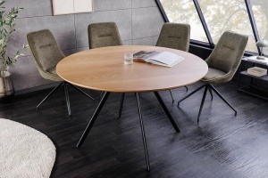 MASA DE DINING ROTUNDA, ATELIER 120CM, FURNIR LEMN, MELAMINA SI METAL, ASPECT NATUR, ARTIM GROUP SELECTION